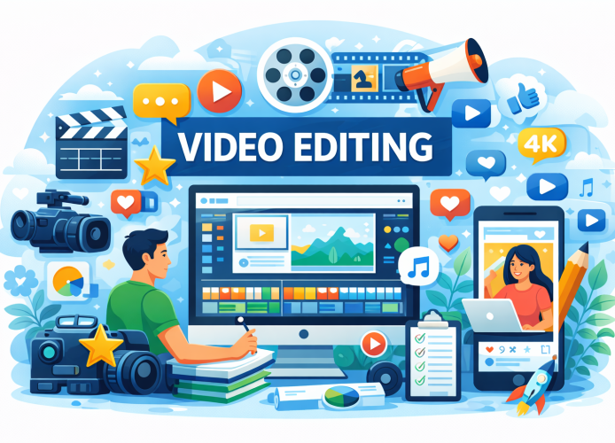 video editing Video editing poster in Anime